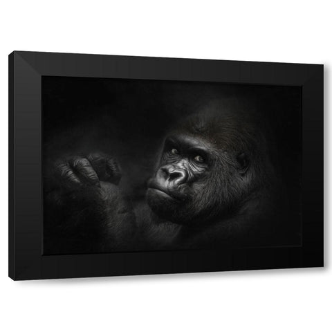 The King Watches Black Modern Wood Framed Art Print by Parker, Kelley