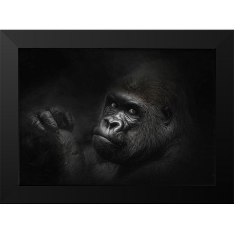 The King Watches Black Modern Wood Framed Art Print by Parker, Kelley