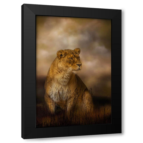 Lone Huntress Black Modern Wood Framed Art Print with Double Matting by Parker, Kelley