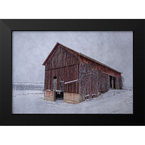 Rustic Red Black Modern Wood Framed Art Print by Parker, Kelley
