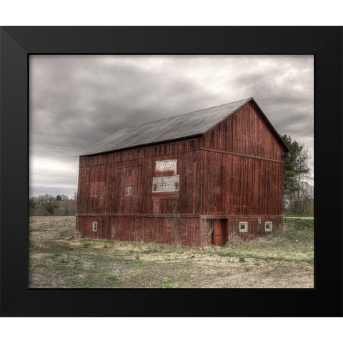 Old Red Black Modern Wood Framed Art Print by Parker, Kelley