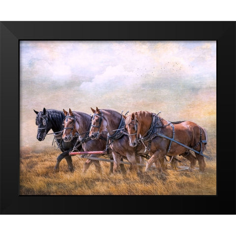 Four Horse Power Black Modern Wood Framed Art Print by Parker, Kelley