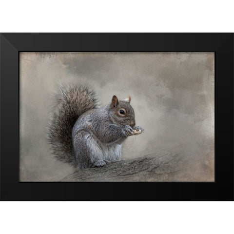 Winter Nibbles Black Modern Wood Framed Art Print by Parker, Kelley