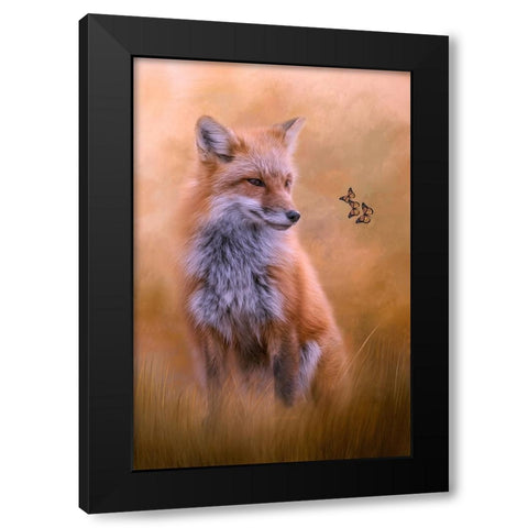 Watching Butterflies Black Modern Wood Framed Art Print by Parker, Kelley