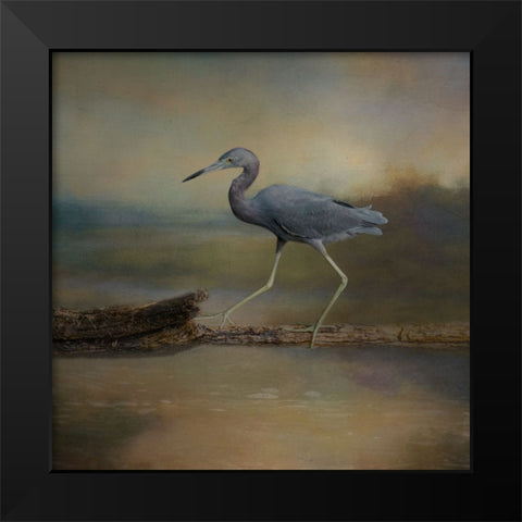 Walking the Balance Beam Black Modern Wood Framed Art Print by Parker, Kelley