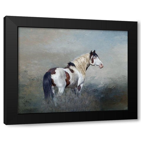 Shaman - S Steens Wild Stallion Black Modern Wood Framed Art Print by McFerrin, Larry