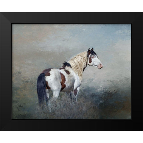 Shaman - S Steens Wild Stallion Black Modern Wood Framed Art Print by McFerrin, Larry