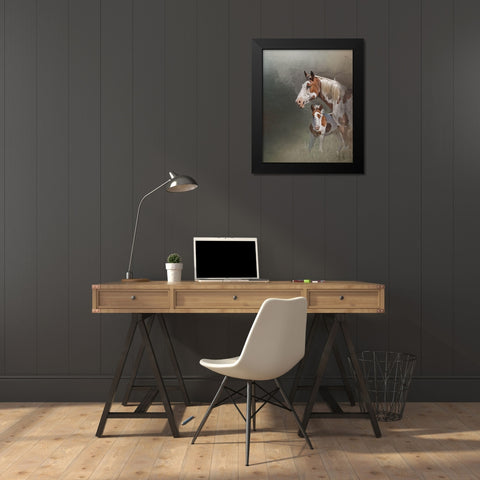 Chinook and Her Foal Black Modern Wood Framed Art Print by McFerrin, Larry