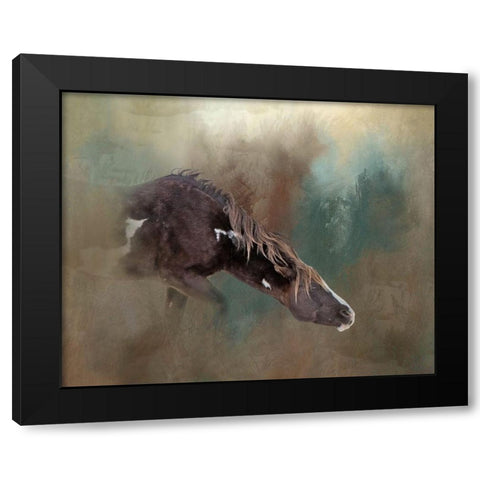 Majesty - Wild Stallion Black Modern Wood Framed Art Print by McFerrin, Larry