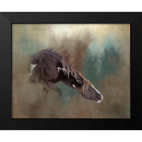 Majesty - Wild Stallion Black Modern Wood Framed Art Print by McFerrin, Larry
