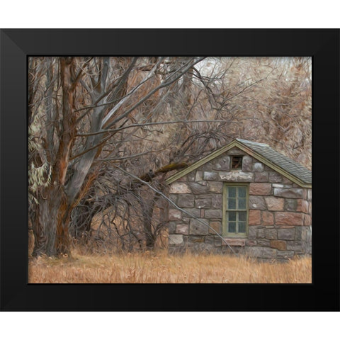 Stone Cabin Black Modern Wood Framed Art Print by McFerrin, Larry