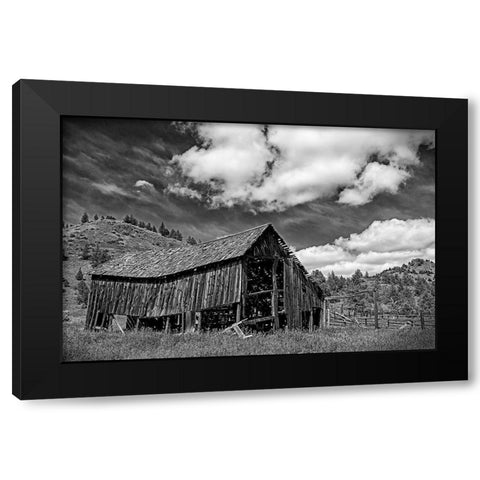 Old Barn and Corral Black Modern Wood Framed Art Print with Double Matting by McFerrin, Larry