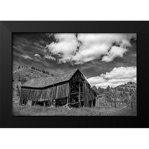 Old Barn and Corral Black Modern Wood Framed Art Print by McFerrin, Larry