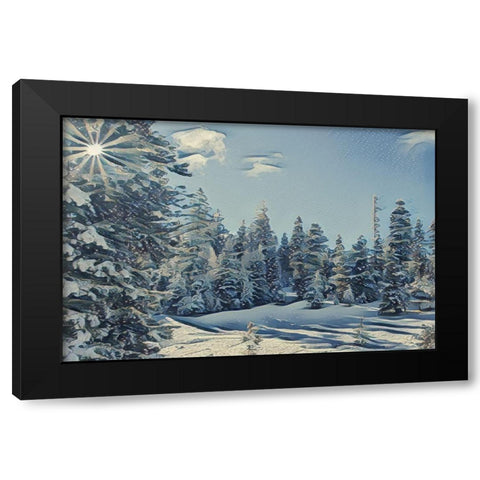 December Dreams Black Modern Wood Framed Art Print with Double Matting by McFerrin, Larry