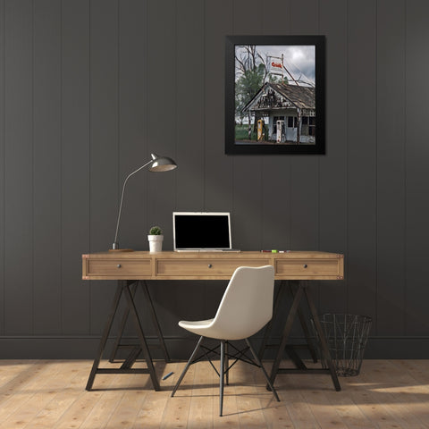The Old Gas Station Black Modern Wood Framed Art Print by McFerrin, Larry