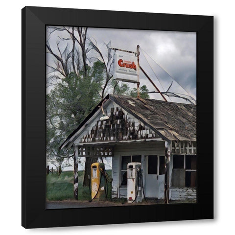 The Old Gas Station Black Modern Wood Framed Art Print with Double Matting by McFerrin, Larry
