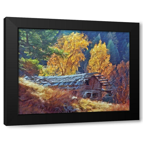 North Fork Cabin Black Modern Wood Framed Art Print with Double Matting by McFerrin, Larry