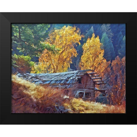 North Fork Cabin Black Modern Wood Framed Art Print by McFerrin, Larry