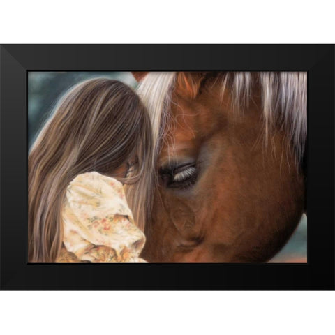 In Their Own World Black Modern Wood Framed Art Print by Harrison, Lesley