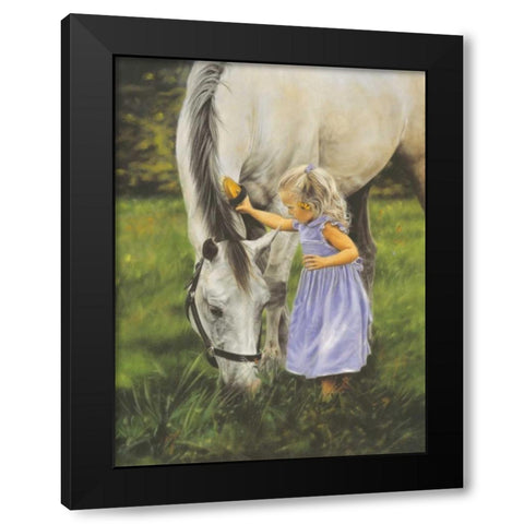 Grace and the Grey Black Modern Wood Framed Art Print by Harrison, Lesley