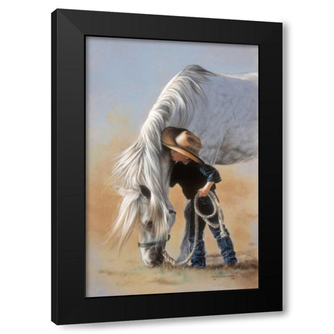 Little Whispers Black Modern Wood Framed Art Print with Double Matting by Harrison, Lesley