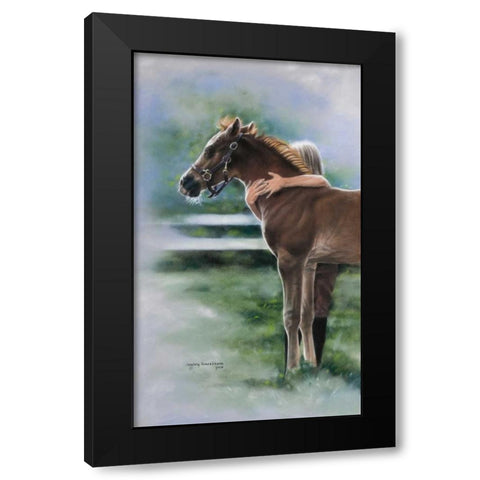 Emily and the Foal Black Modern Wood Framed Art Print with Double Matting by Harrison, Lesley