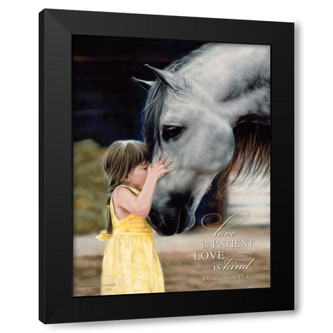 The Kiss Black Modern Wood Framed Art Print by Harrison, Lesley
