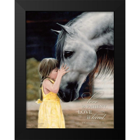 The Kiss Black Modern Wood Framed Art Print by Harrison, Lesley