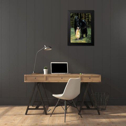 Back to the Barn Black Modern Wood Framed Art Print by Harrison, Lesley