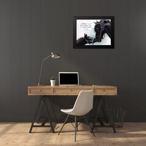 Friend Black Modern Wood Framed Art Print by Harrison, Lesley