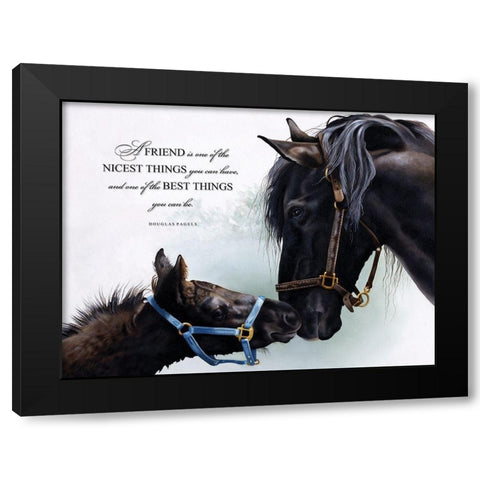 Friend Black Modern Wood Framed Art Print by Harrison, Lesley