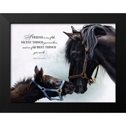 Friend Black Modern Wood Framed Art Print by Harrison, Lesley