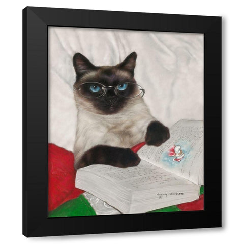It Was the Night Before Christmas Black Modern Wood Framed Art Print with Double Matting by Harrison, Lesley