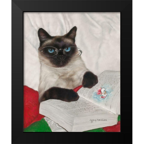 It Was the Night Before Christmas Black Modern Wood Framed Art Print by Harrison, Lesley