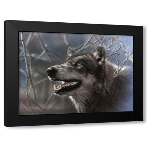 Whats Up There Black Modern Wood Framed Art Print with Double Matting by Harrison, Lesley