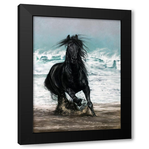 Free Spirit Black Modern Wood Framed Art Print by Harrison, Lesley