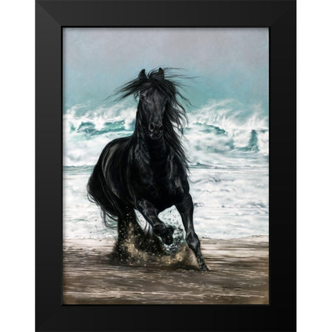 Free Spirit Black Modern Wood Framed Art Print by Harrison, Lesley