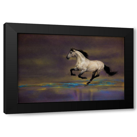 A Ribbon of Blue Black Modern Wood Framed Art Print with Double Matting by Harrison, Lesley