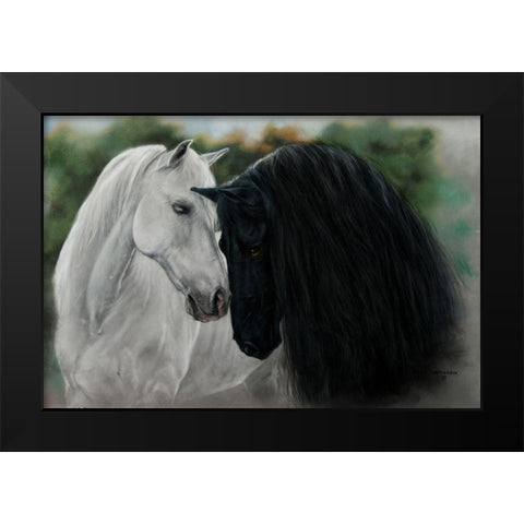 Black and White Black Modern Wood Framed Art Print by Harrison, Lesley