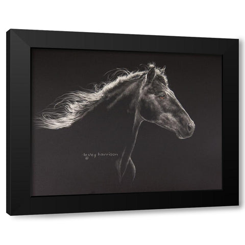 Faroan Black Modern Wood Framed Art Print by Harrison, Lesley