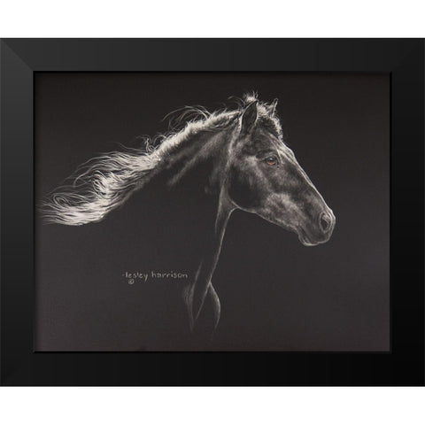 Faroan Black Modern Wood Framed Art Print by Harrison, Lesley