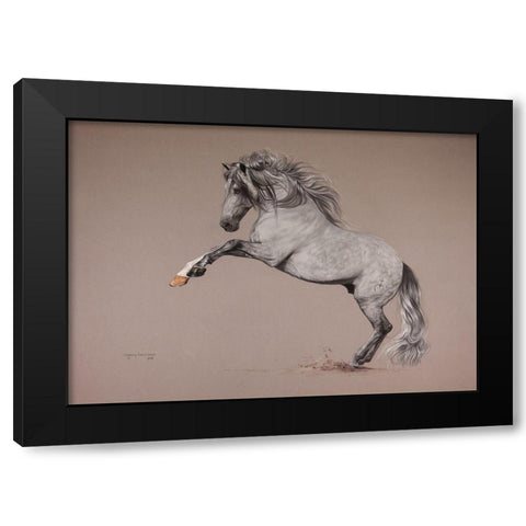 Siux Black Modern Wood Framed Art Print with Double Matting by Harrison, Lesley