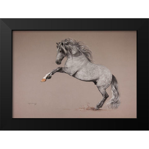 Siux Black Modern Wood Framed Art Print by Harrison, Lesley