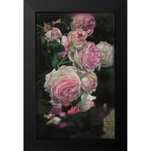 Roses from Pat Black Modern Wood Framed Art Print by Harrison, Lesley