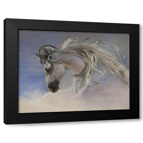 Might Mane Black Modern Wood Framed Art Print with Double Matting by Harrison, Lesley