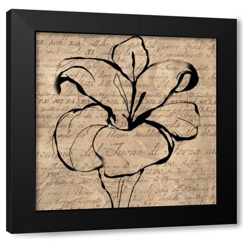 Tulip Thoughts Black Modern Wood Framed Art Print by Wolk, Lisa