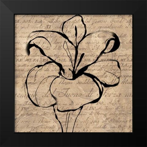 Tulip Thoughts Black Modern Wood Framed Art Print by Wolk, Lisa