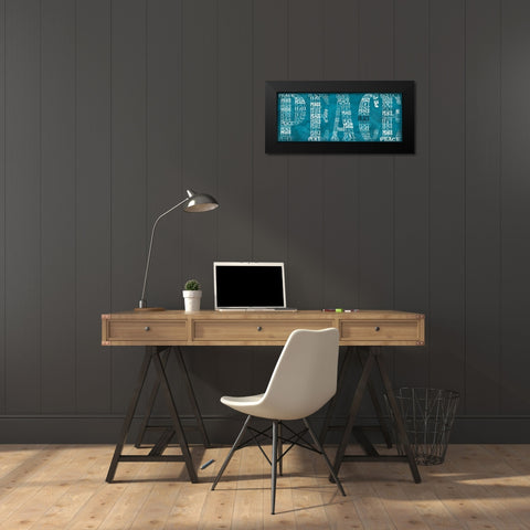 Peace Black Modern Wood Framed Art Print by Wolk, Lisa