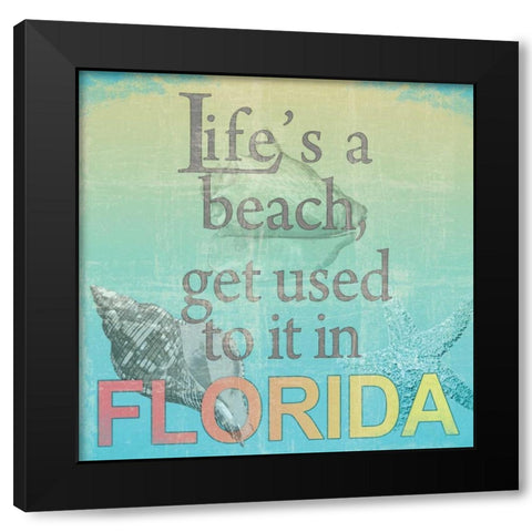 Lifes a Beach Black Modern Wood Framed Art Print with Double Matting by Wolk, Lisa