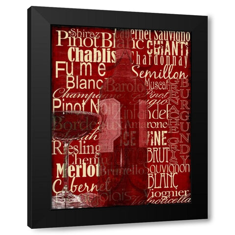 Wine Classics Black Modern Wood Framed Art Print by Wolk, Lisa